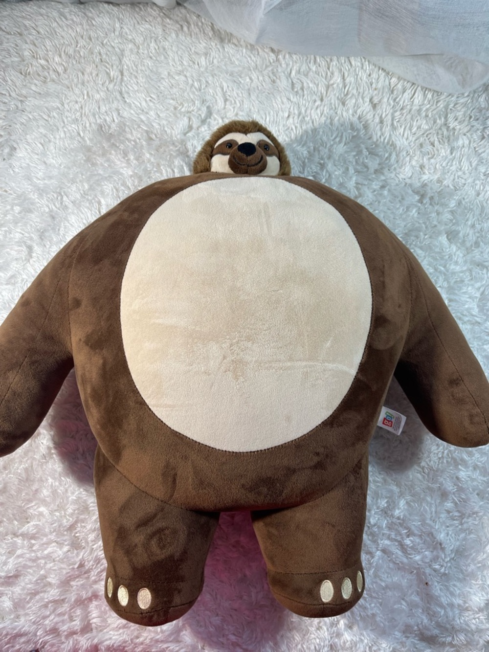 Large Brown and Cream Sloth Plush Doll